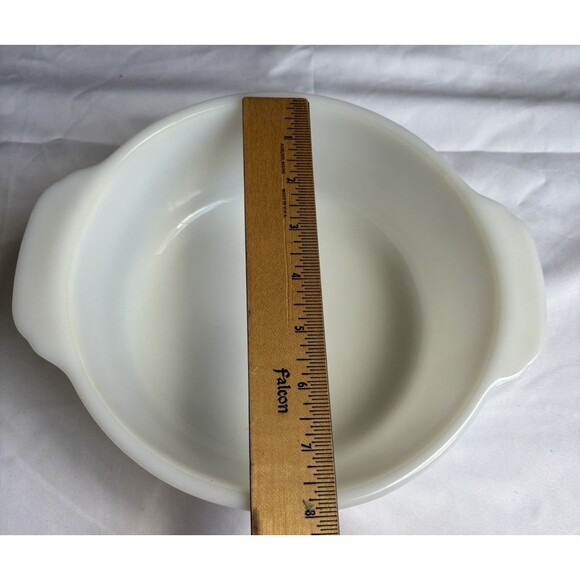 VTG Fire King Anchor Hocking Casserole Dish 1 Qt Oven Ware Rare Solid Milk Glass - Picture 2 of 5